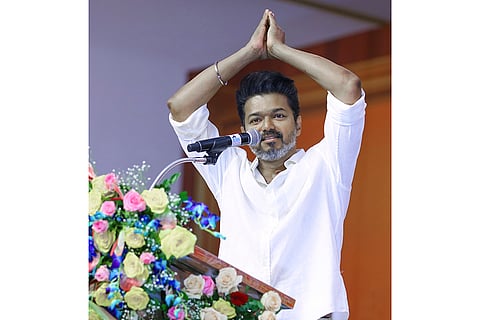 TVK President actor Vijay at an event